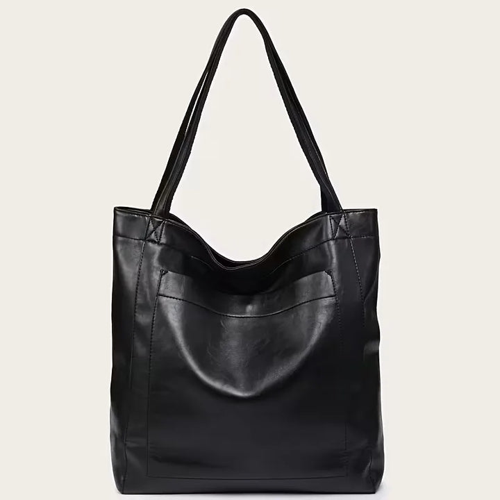 Dames shopper tas van PU-leer met magnetische sluiting, ideaal voor werk of casual gebruik.