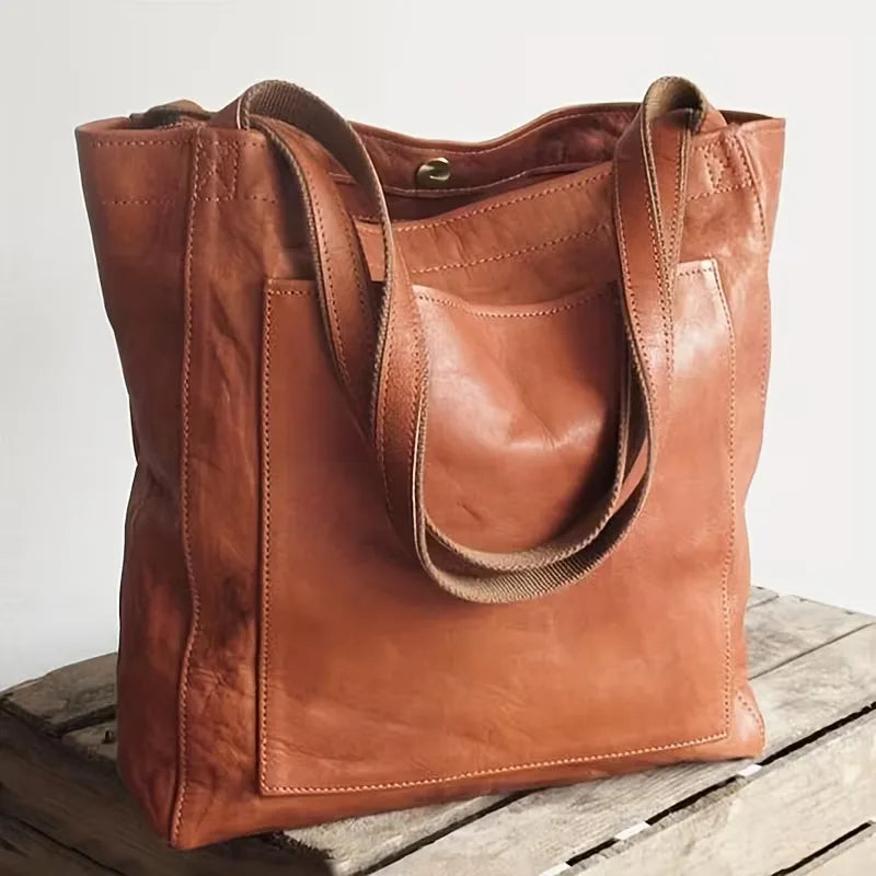 Functionele dames schoudertas, PU-leren shopper met magnetische sluiting voor werk en vrije tijd.