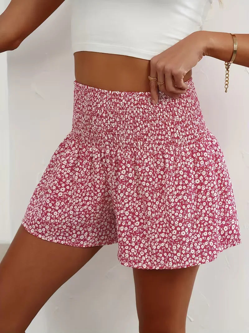 Dames short met bloemprint, hoge taille. Casual en veelzijdig voor de zomer.