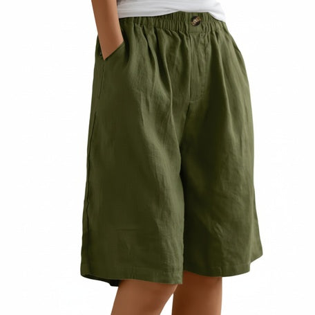 Dames shorts met elastische taille. Comfortabel en stijlvol voor de zomer. Ideaal voor casual dagen.