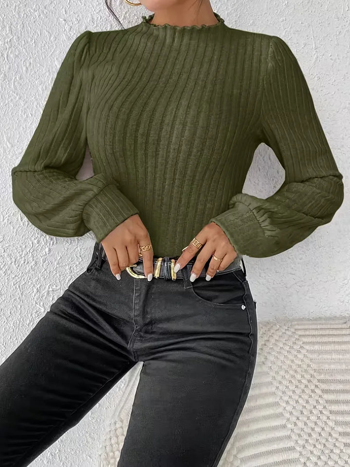 Comfortabele en stijlvolle dames bodysuit met lange mouwen, slim fit en hoge mock hals.