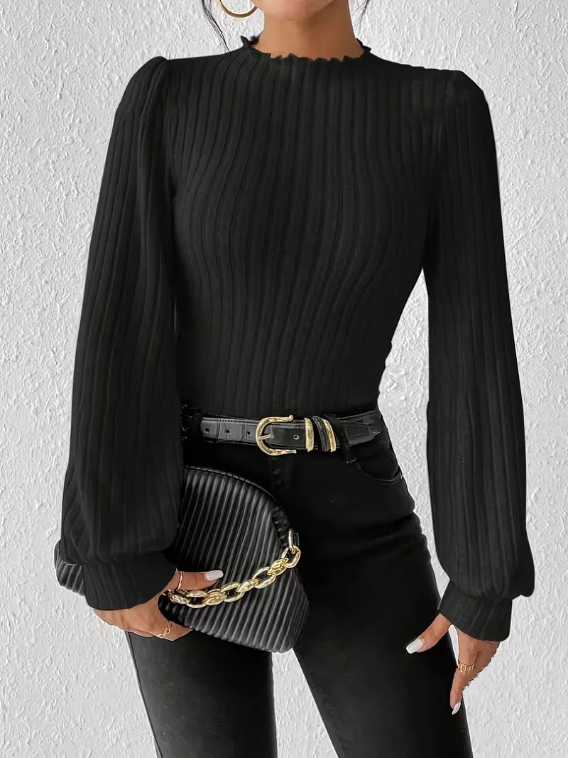 Comfortabele slim fit dames bodysuit met mock hals en lange mouwen voor winterstijl.
