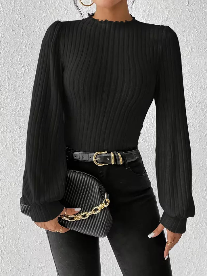 Comfortabele slim fit dames bodysuit met mock hals en lange mouwen voor winterstijl.