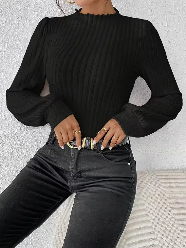 Moderne slim fit dames bodysuit met mock hals, perfect voor een casual chic look.