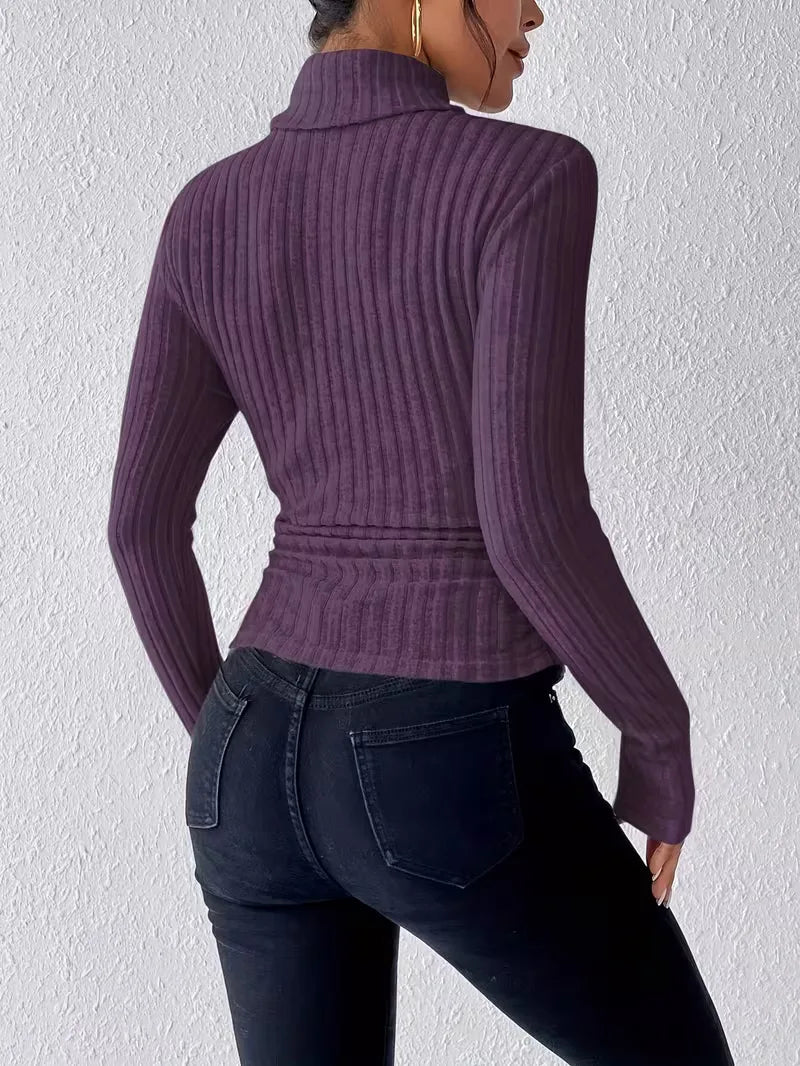 Elegante slim fit pullover, lange mouwen, damesmode voor elk seizoen. Chique en comfortabel.