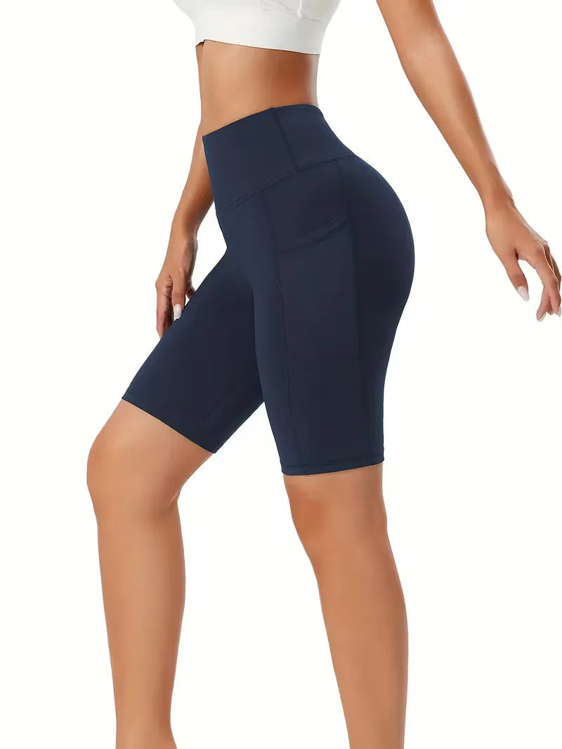 Dames slim-fit high waist shorts, perfect voor een casual en sportieve look.