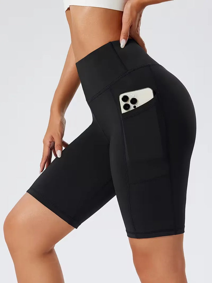 Dames high waist shorts, slim fit, ideaal voor fitness en casual zomer.