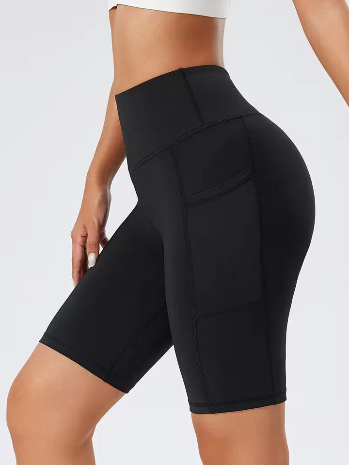 Stijlvolle dames slim-fit high waist shorts met zijzakken, voor elke dag.