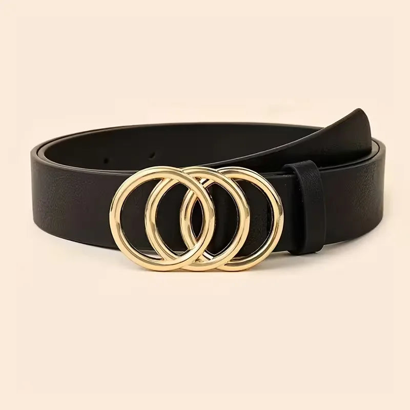 Trendy smalle damesriem met een verfijnde goudkleurige gesp. Ideaal accessoire voor modebewuste vrouwen.