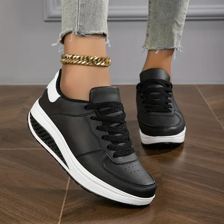 Beige dames sneakers, modern en comfortabel, perfect voor casual dagelijks gebruik en wandelschoenen met goede voetsteun.