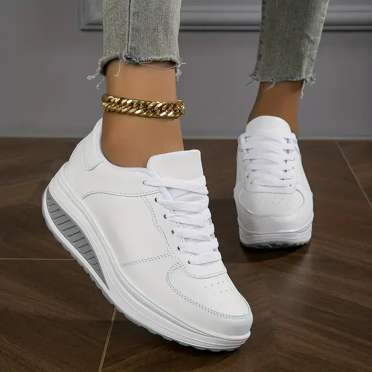 Comfortabele dames sneakers met geavanceerde voetsteun voor pijnverlichting en een betere houding, geschikt als wandelschoenen.