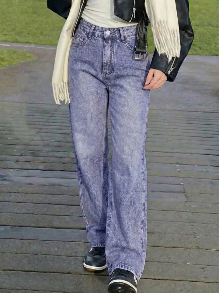 Alledaagse straight leg jeans voor dames met een mid-rise taille. Perfect voor een relaxte dag.