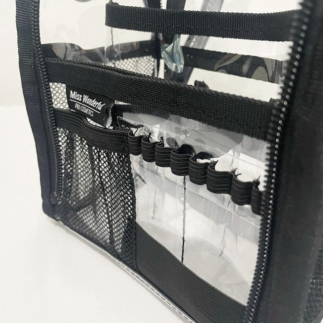 Trendy transparante make-up tas voor dames, ideaal voor cosmetica op reis of thuis.