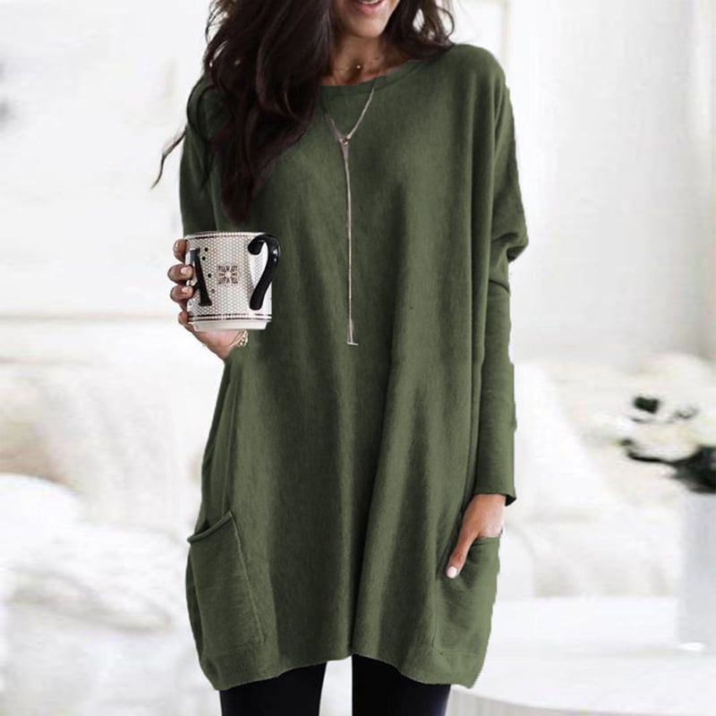 Zachte dames trui met lange mouwen en ribboorden. Perfect voor een comfortabele, chique stijl.