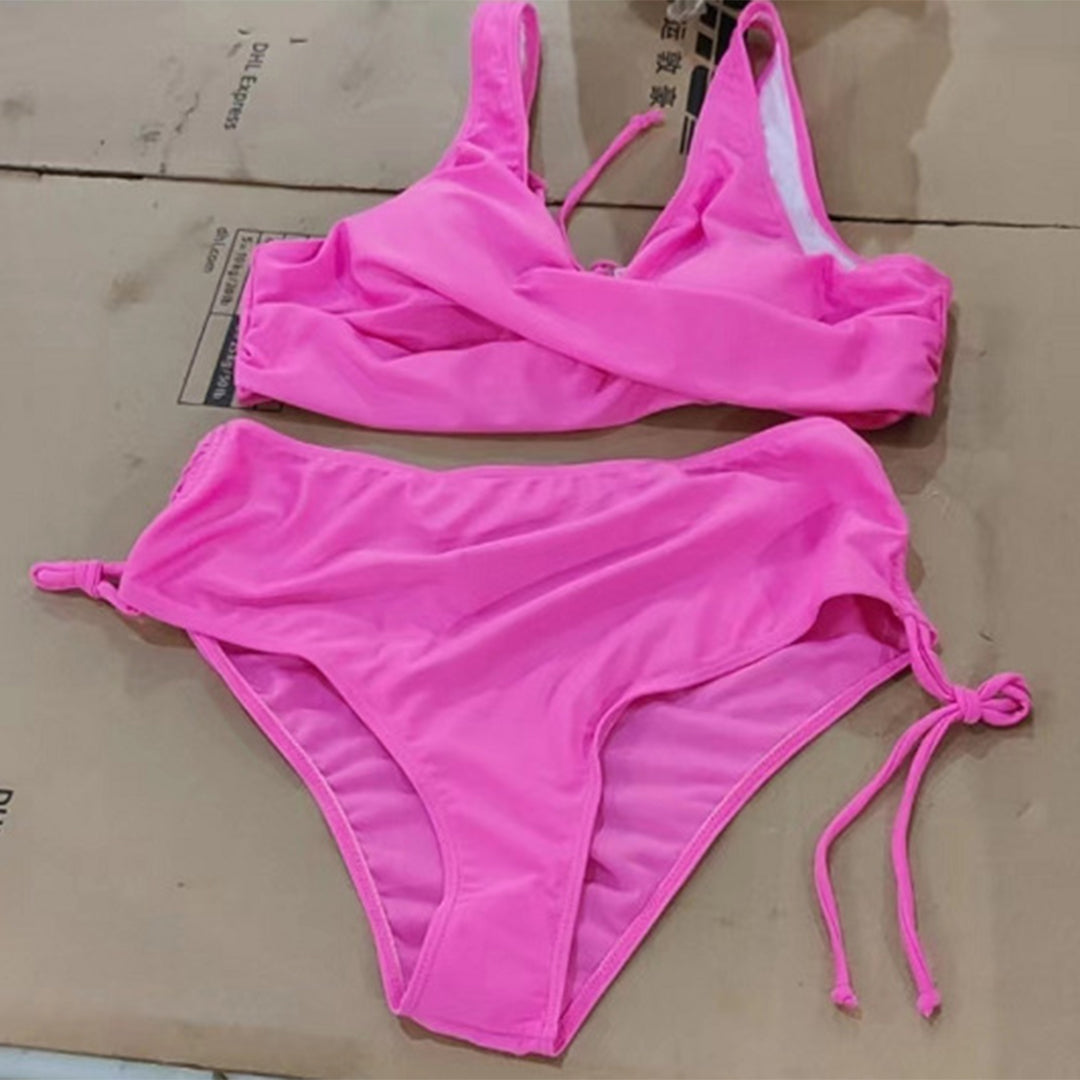 Stijlvolle dames bikini set, tweedelig, ideaal voor een trendy look op het strand; comfortabele en sneldrogende zwemkleding.