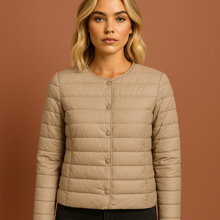 Veelzijdige dames dons tussenjas, ultralicht en warm, geschikt voor herfst en lente als bovenkleding.
