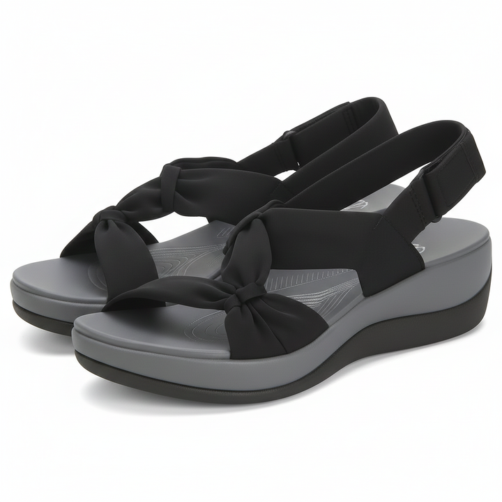 Verstelbare dames comfort sandalen voor optimale pasvorm, verkrijgbaar in grijs, zwart, rood, blauw.