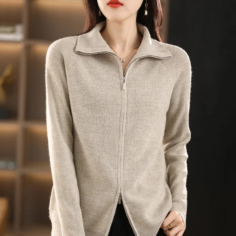 Formeel dames vest met comfortabele pasvorm, lange mouwen en stijlvolle dubbele rits.