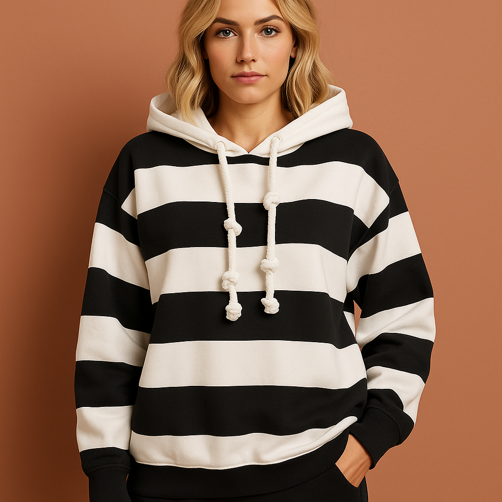 Dames casual hoodie, warm en comfortabel, een must-have trui voor de herfstgarderobe.