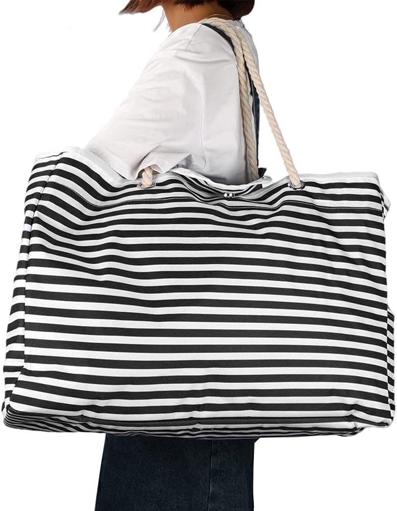 Dames waterdichte extra grote strandtas met reisetui, ideaal voor strand en zomer.