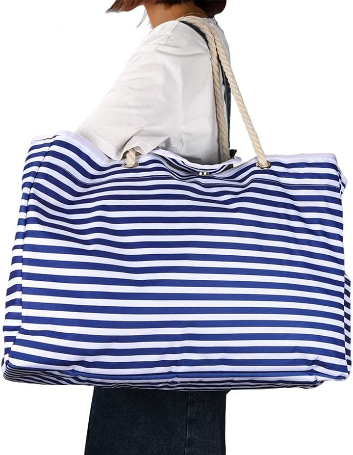 Praktische waterdichte tote bag, extra groot met reisetui, voor een zorgeloze dag aan zee.