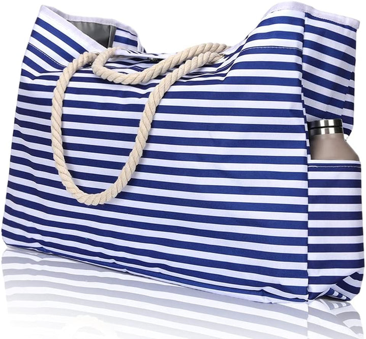 Set: Grote waterdichte strandtas en reisetui, ideaal voor zomerse dagen en strandavonturen.