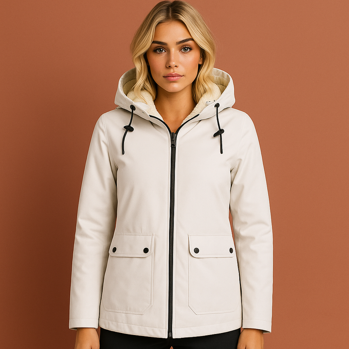 Dames waterdichte winterjas met warme fleecevoering. Ideaal voor herfst en winter.