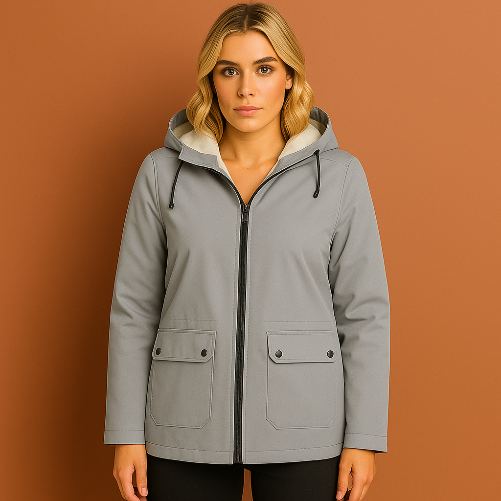Sportieve dames buitenjas, waterdicht met zachte fleece binnenkant. Perfect voor koude dagen.