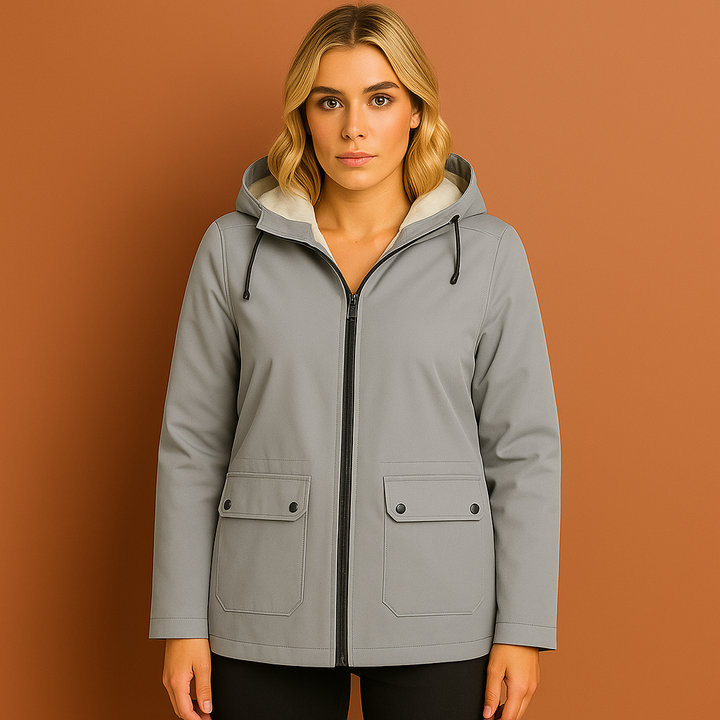Sportieve dames buitenjas, waterdicht met zachte fleece binnenkant. Perfect voor koude dagen.