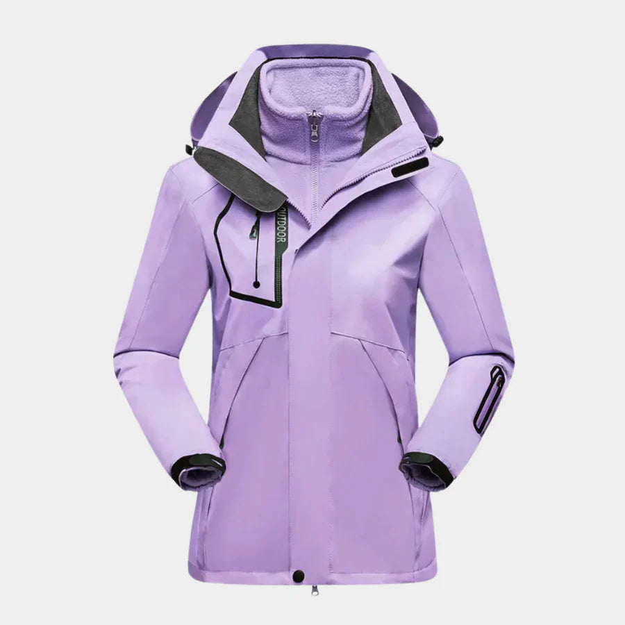 Nieuwe waterdichte dames winterjas in stijlvolle blauwe kleur, ideaal voor outdoor mode.