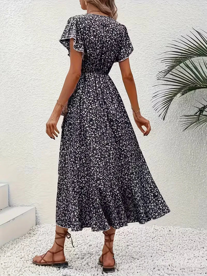 Boho wikkeljurk voor dames met bloemenprint, perfect voor casual en zomerse uitjes.