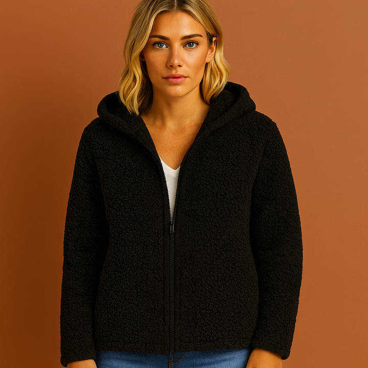 Comfortabele dames winterjas met zachte voering en capuchon, ideaal voor herfst en winter mode.