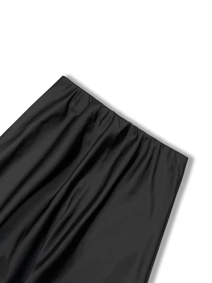 Zachte satijnen dames midi rok met hoge taille, elegant en comfortabel voor dagelijks gebruik.