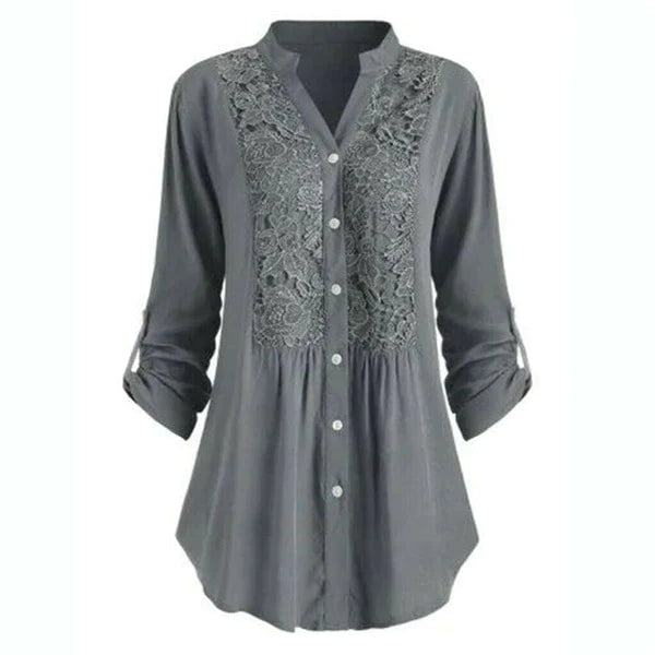 Casual zomerblouse Noelle met pofmouwen, perfect voor warme dagen. Modieuze en comfortabele vrouwenkleding.