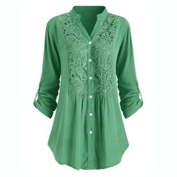 Damesblouse Noelle met opvallende, elegante pofmouwen en soepele, vloeiende pasvorm voor stijlvolle vrouwen.