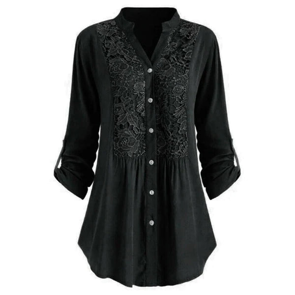 Stijlvolle damesblouse Noelle met pofmouwen; een comfortabele, elegante en modieuze keuze voor de zomer.