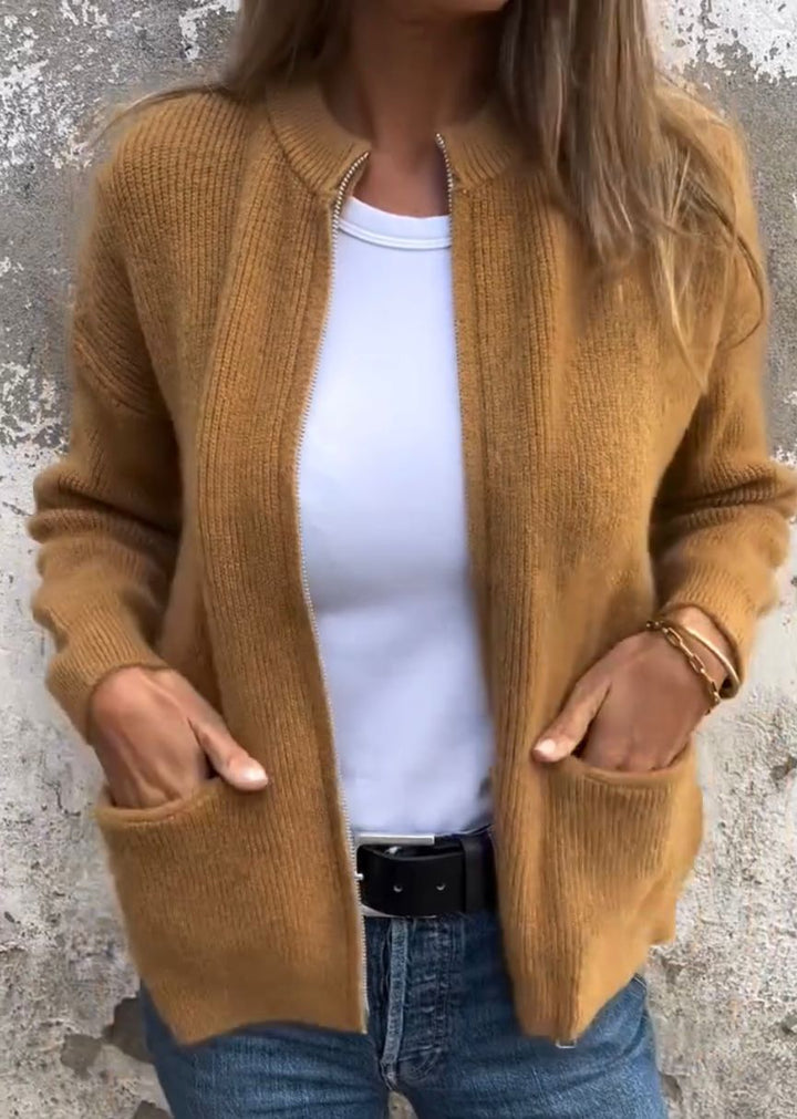 Casual damesvest met rits, elegant en trendy, ideaal voor diverse gelegenheden.