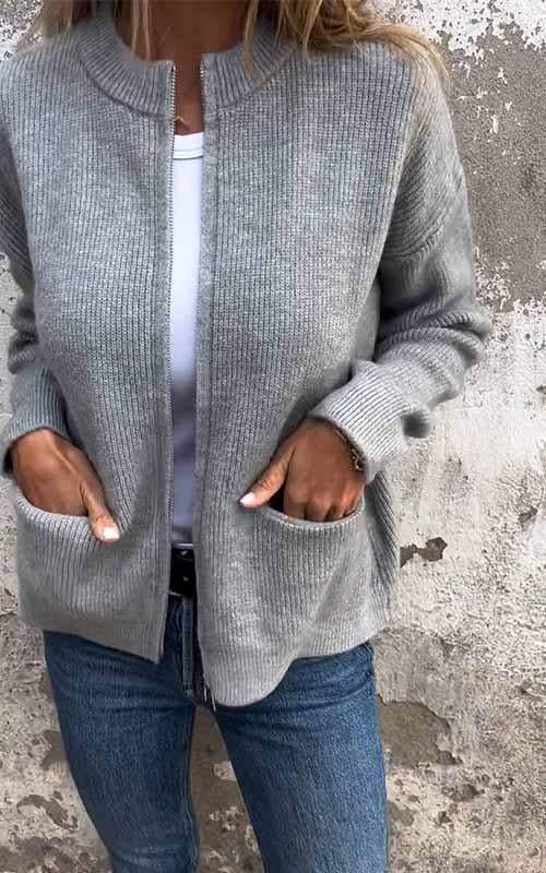 Veelzijdig damesvest met rits, comfortabel en trendy, een must-have voor dames mode.
