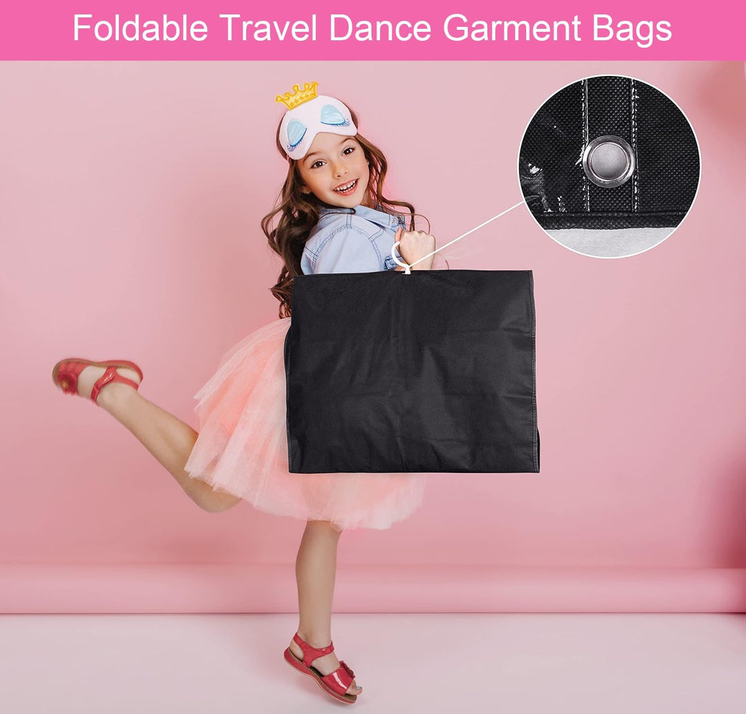Set van 5 duurzame kledinghoezen voor kostuums, dansoutfits en gala kleding, beschermt tegen vuil en slijtage.