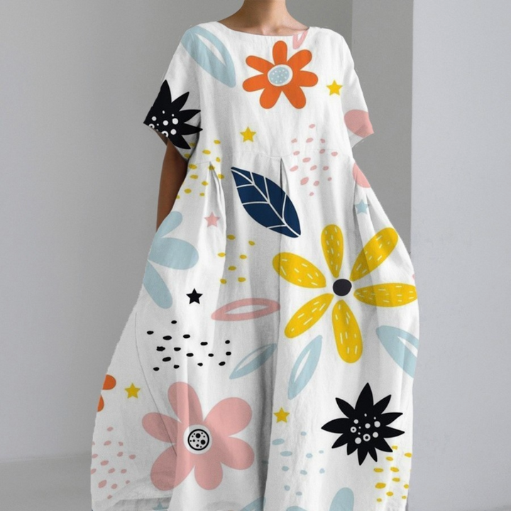 "Daria Maxi Jurk - Elegante damesjurk, lange pasvorm, zachte stoffen, kleur roze, veelzijdig voor elke gelegenheid."