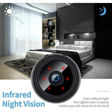 Draadloze mini beveiligingscamera (1080p) voor snelle, eenvoudige installatie en optimale bewaking.