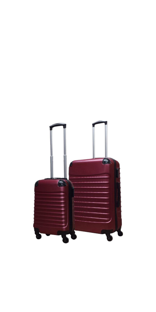 Dieprode 2-delige hardshell reiskofferset, ideaal voor veilige bagage tijdens je vakantie.