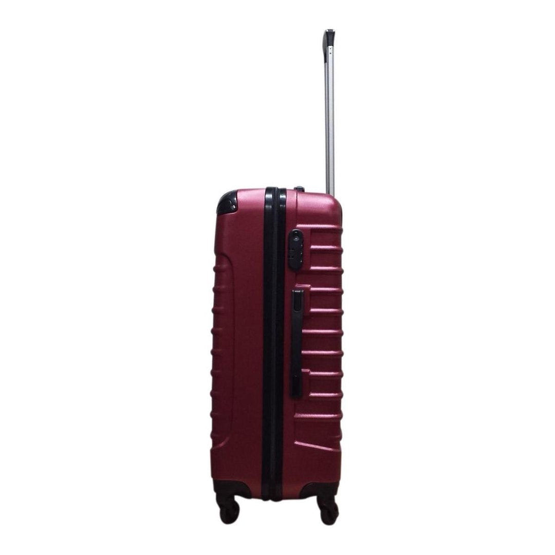 Stevige dieprode hardshell reiskofferset, robuust en krasbestendig voor al je reisbagage.