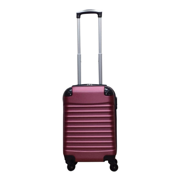 Elegante dieprode harde kofferset, compleet met twee formaten voor al je vakantie bagage.