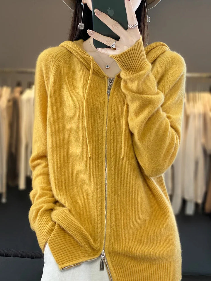 Comfortabel en warm damesvest, dik en elegant, de perfecte wintermode voor koude dagen.