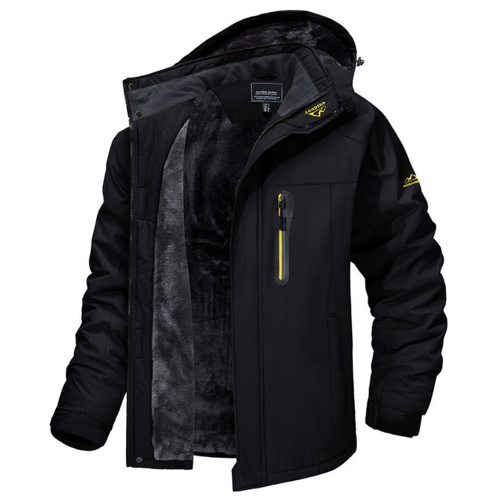 Warme heren outdoor winterjas, weerbestendig en duurzaam. Perfect voor wandelen & skiën.