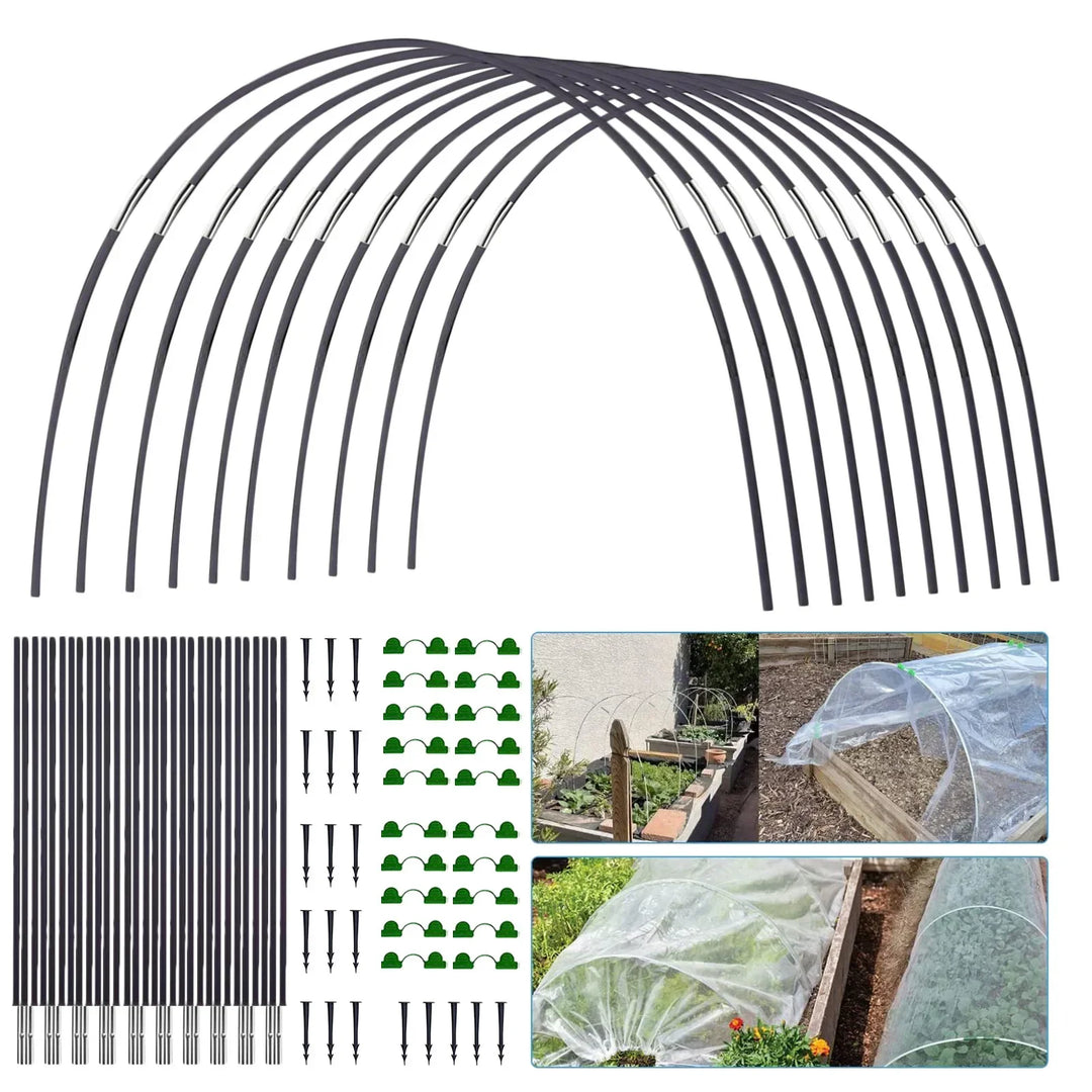 DIY plantentunnel & tuinboogset voor vroege teelt. Robuuste plantenbescherming voor moestuin en verhoogde bedden.