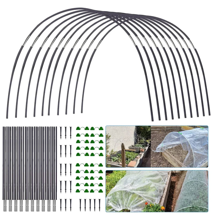 DIY plantentunnel & tuinboogset voor vroege teelt. Robuuste plantenbescherming voor moestuin en verhoogde bedden.