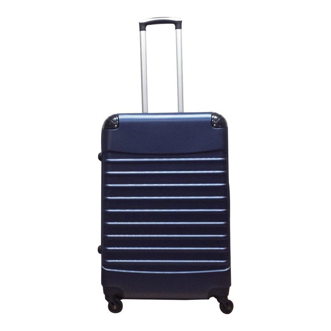 Palermo 2-delige donkerblauwe ABS kofferset; robuuste hardcase koffers, perfecte bagage voor reizen en vakantie.