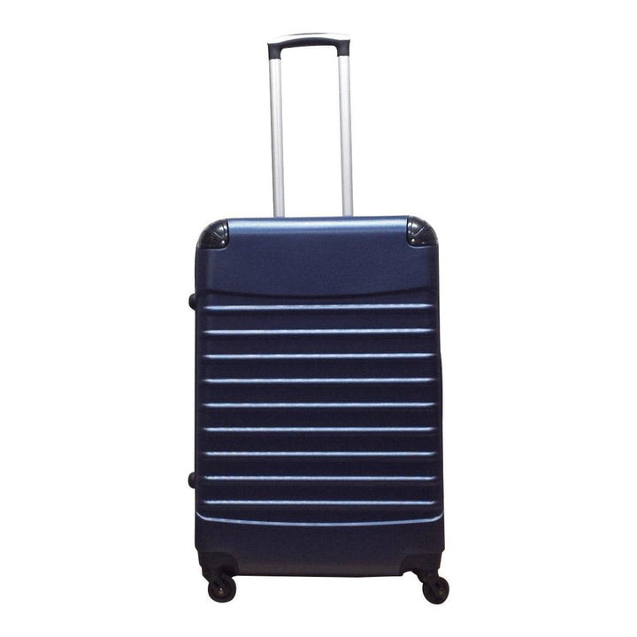 Palermo 2-delige donkerblauwe ABS kofferset; robuuste hardcase koffers, perfecte bagage voor reizen en vakantie.